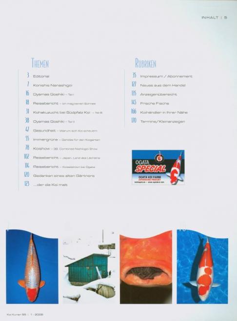 Koi Kurier Magazin Inhaltsverzeichnis 2008_1